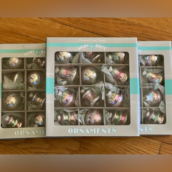 NIB Set of 36 Shiny Brite Pink/green silver Pastel Ornaments New 3 boxes of 12 - Picture 1 of 7